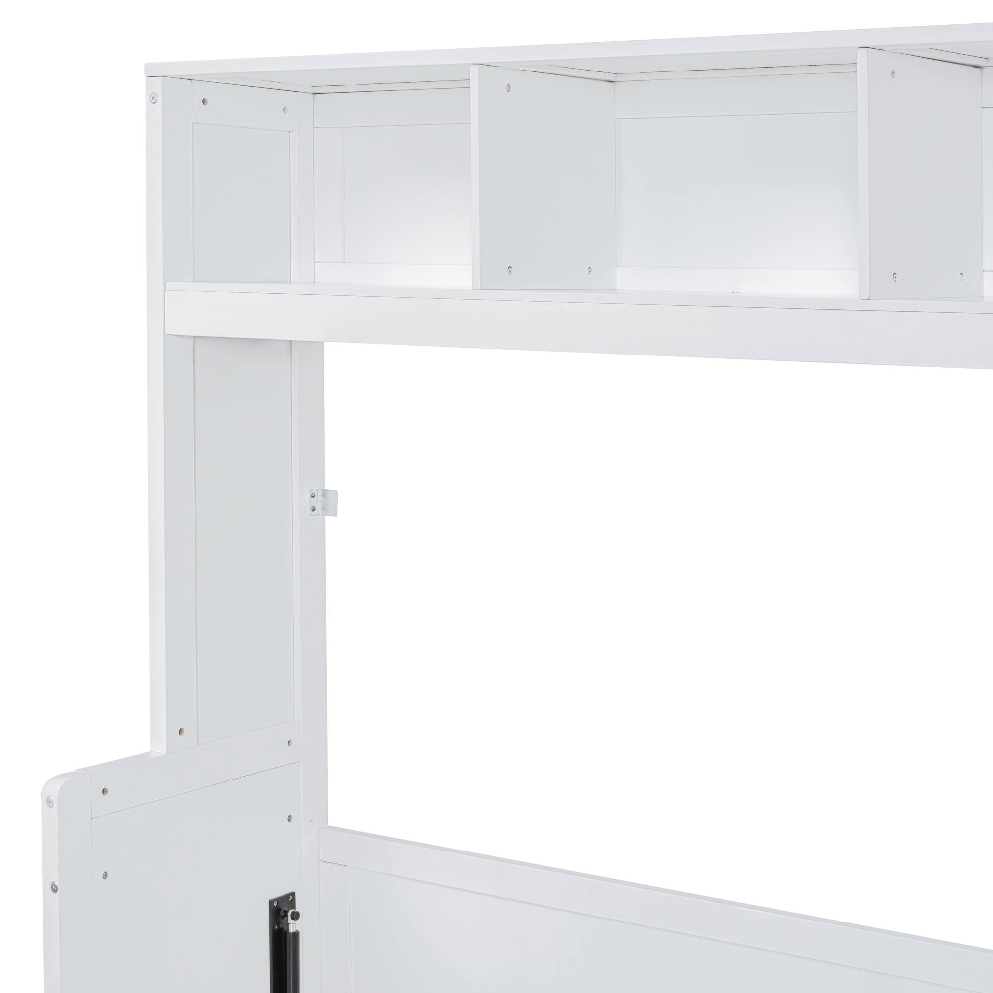Alt View 8. Tiramisubest - Full Size White Murphy Bed Wall Bed with Closet & Drawers, MDF+LVL, 108x58x72", 292 lbs - White.