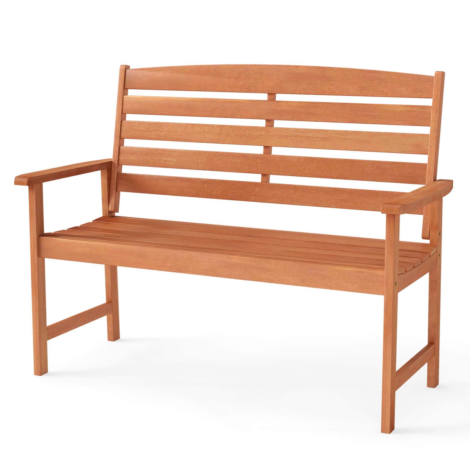 Costway - Wooden Garden Bench 2-Person Patio Loveseat with Slatted Backrest - Natural price history on PriceWatchPro