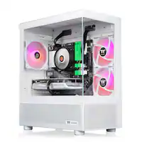 Thermaltake - LCGS Vista 460S Gaming Desktop AMD Ryzen 5 5600X, 16GB RGB Memory, NVIDIA GeForce RTX 5060, 1TB NVMe M.2 - White - Front_Zoom