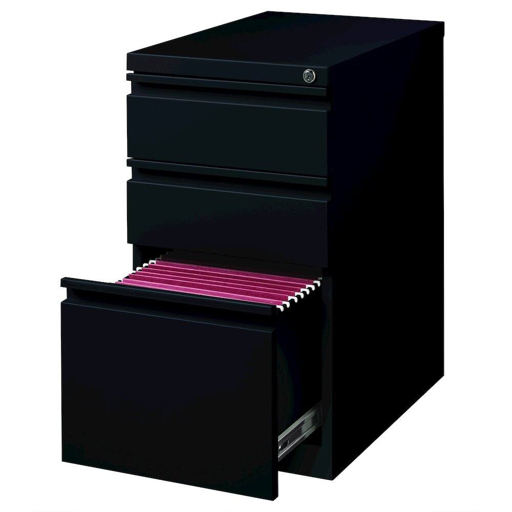 Alt View 4. Hirsh - Hirsh 23" Deep Mobile Pedestal File Cabinet 3 Drawer Box-Box-File, Black - Black.
