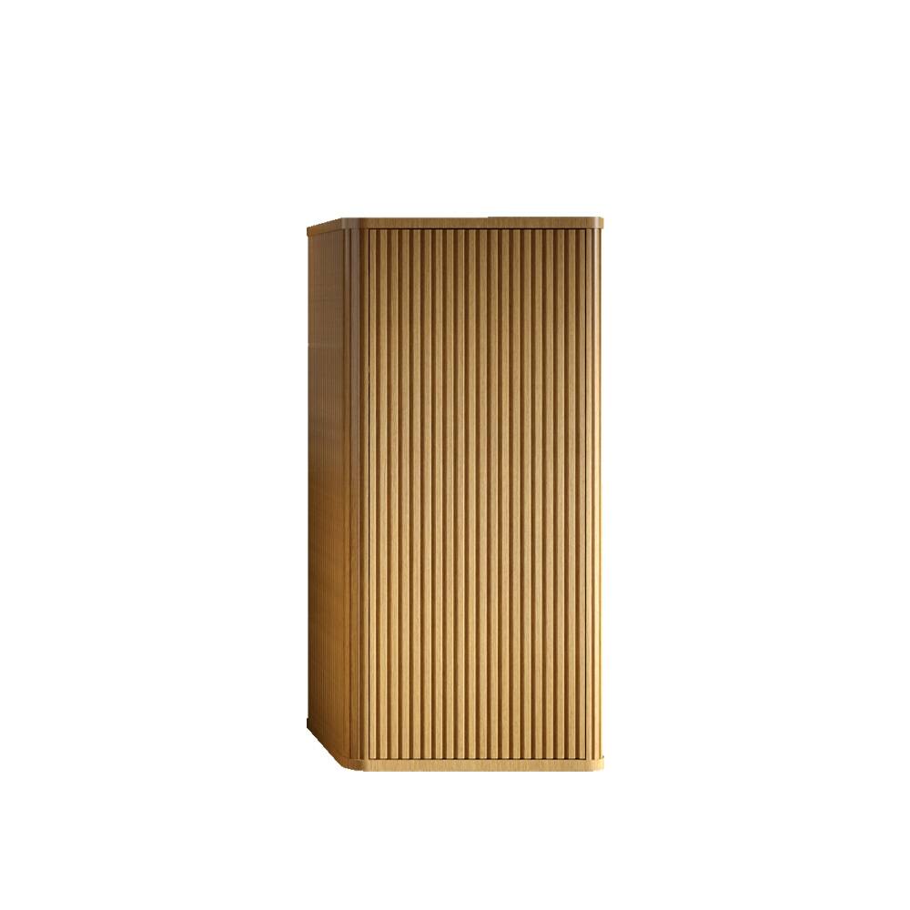 Front. TinyHomie - Natural Oak Bathroom Floating Side Cabinet Wall-mounted Storage Cabinet for Small Spaces Pre-assembled - Oak.