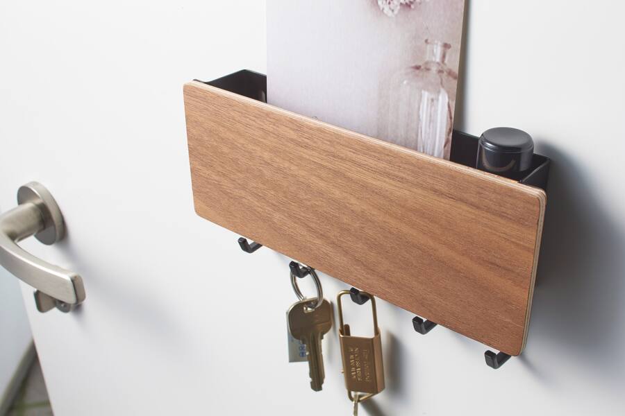 Walnut Key Rack Yamazaki Home Magnetic Key Rack Steel + Wood Walnut 2729 - Best Buy
