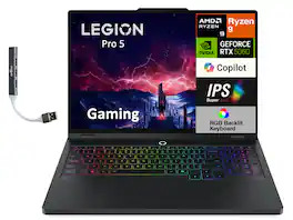 Lenovo - Legion Pro 5 Laptop 16.0 WQXGA (AMD Ryzen 9 8945HX, 16GB DDR5, 1TB M.2 PCIe SSD, Win 11 Pro) w/USB Hub - Eclipse Black