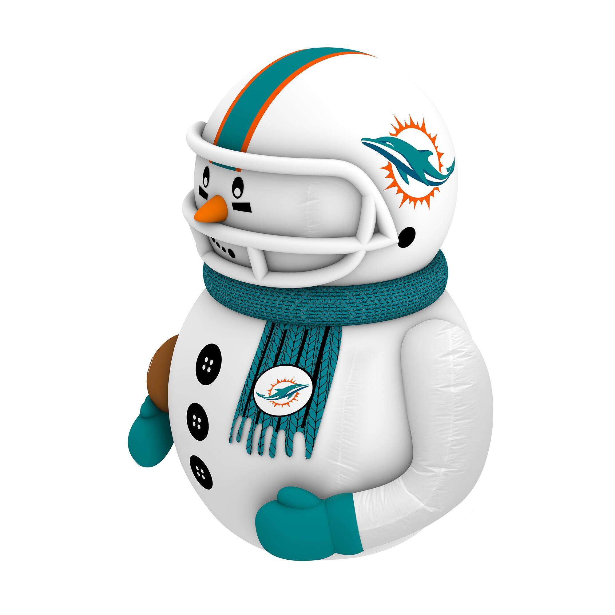 Alt View 1. Sporticulture - Miami Dolphins 7' Inflatable Snowman Player - White.
