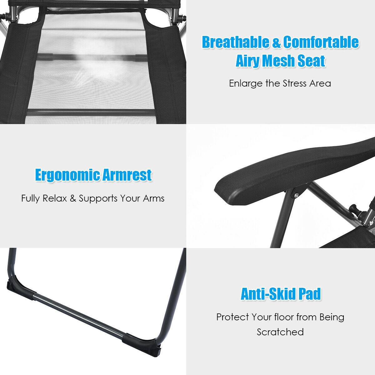 Breathable & Comfortable Airy Mesh Seat, Enlarge the Stress Area, Ergonomic Armrest, Fully Relax & Supports Your Arms, Anti-Skid Pad, Protect Your floor from Being Scratched