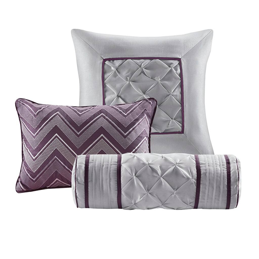 Alt View 3. Gracie Mills - Gracie Mills Shelby 7-Piece Padded Comforter Set - Plum.