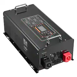 VEVOR - Pure Sine Wave Inverter Charger, 6000 Watt, DC 48V to AC 120V Power Inverter with LCD Display, Remote Control - Black