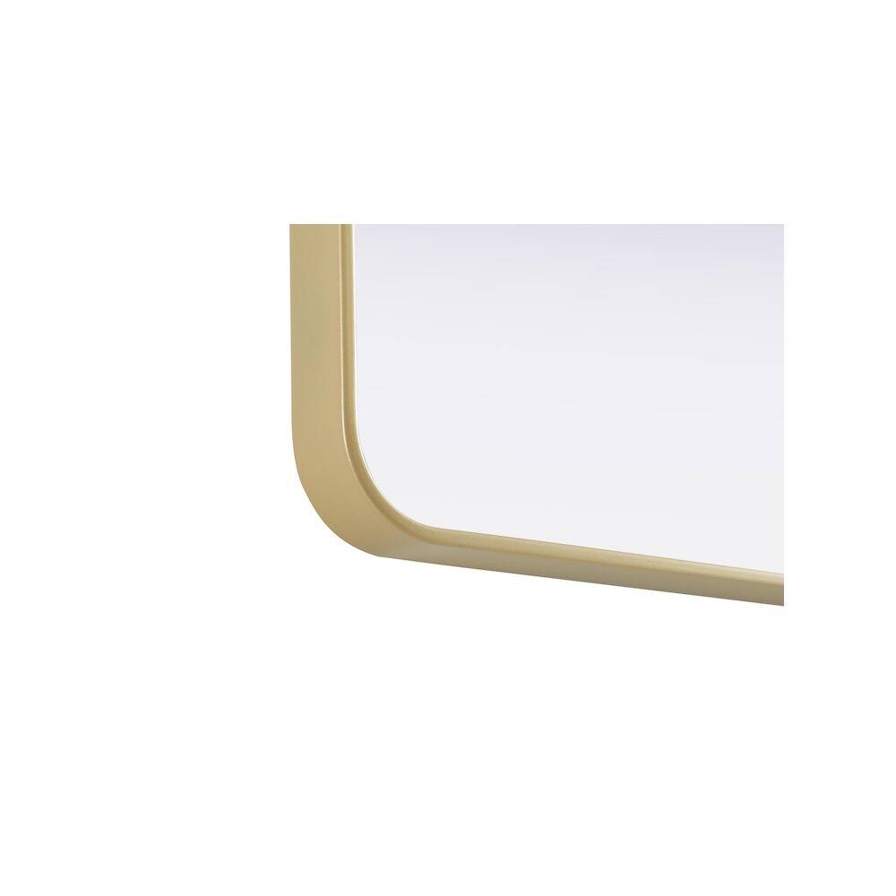 Left. Elegant Decor - Contour Metal Rectangle Mirror 20x36 in Brass - Brass.