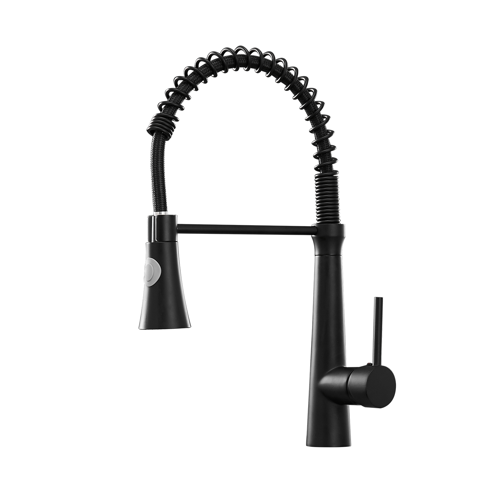 Front. Boyel Living - Black Stainless Steel Faucet Single-Handle Faucet Pull-Down Sprayer Kitchen Faucet - Black.