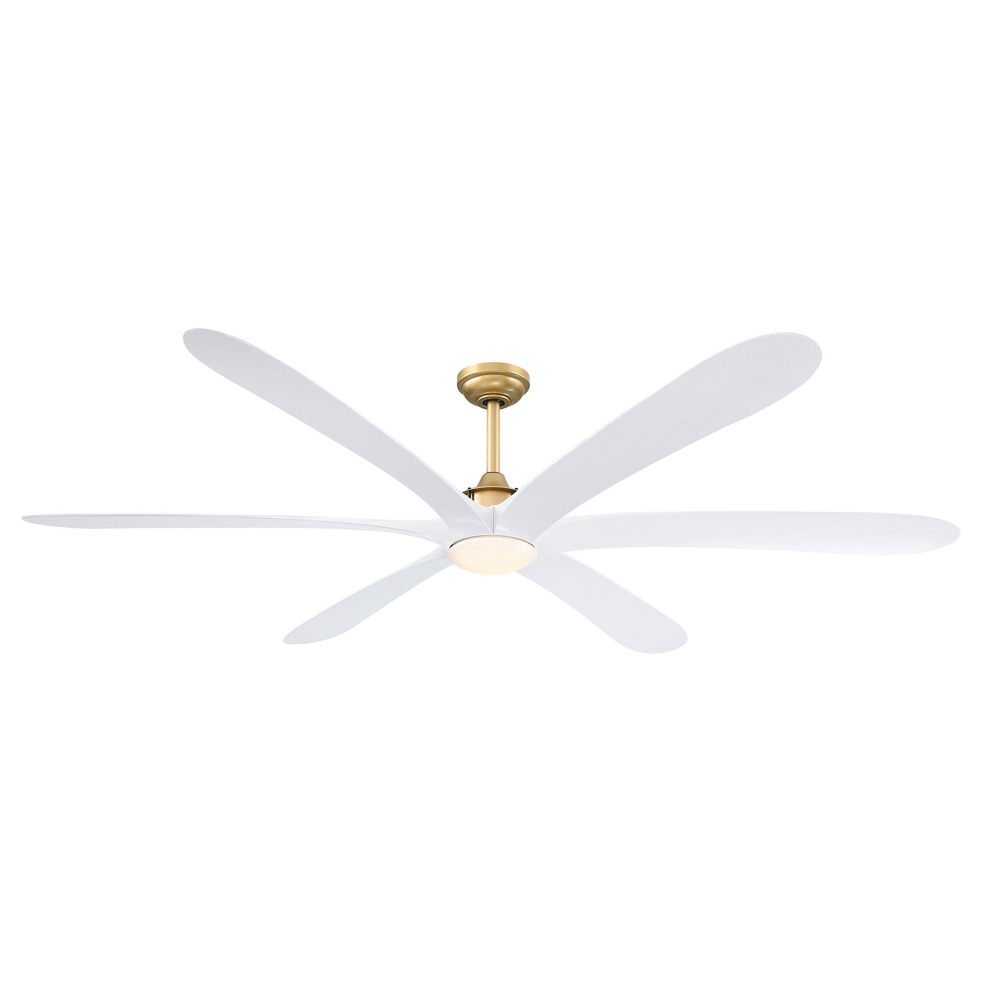Alt View 7. Parrot Uncle - 72" Modern Farmhouse Indoor DC Motor Gold/ White 6-Blade Ceiling Fan with LED Light and Remote - Gold.