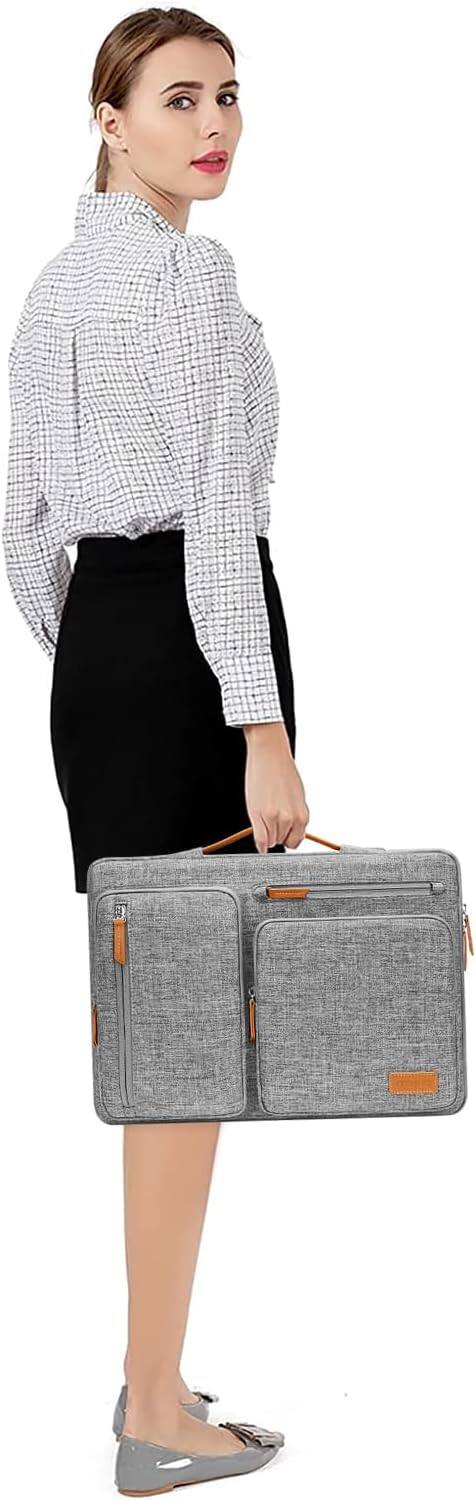 Alt View 2. mosiso - 360 Protective Laptop Handbag Sleeve 15-15.6 inch for MacBook Pro 16 HP Acer Dell Lenovo ASUS - Gray.