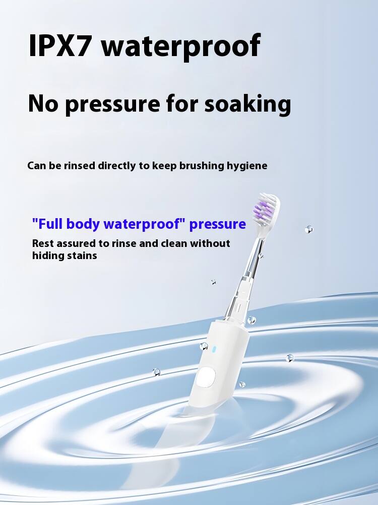 IPX7 waterproof  
No pressure for soaking  

Can be rinsed directly to keep brushing hygiene  

"Full body waterproof" pressure  
Rest assured to rinse and clean without hiding stains