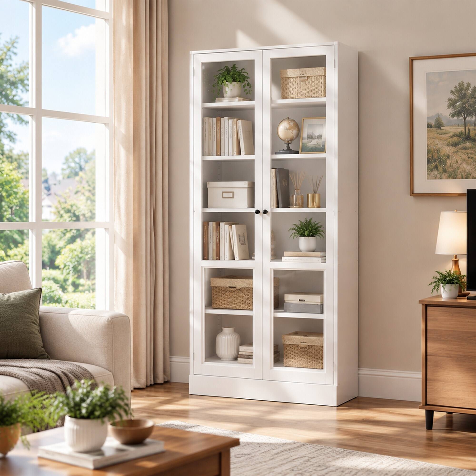 RYHNUYNE 72 Inch Metal Kitchen Pantry Cabinet with Adjustable Shelves ...