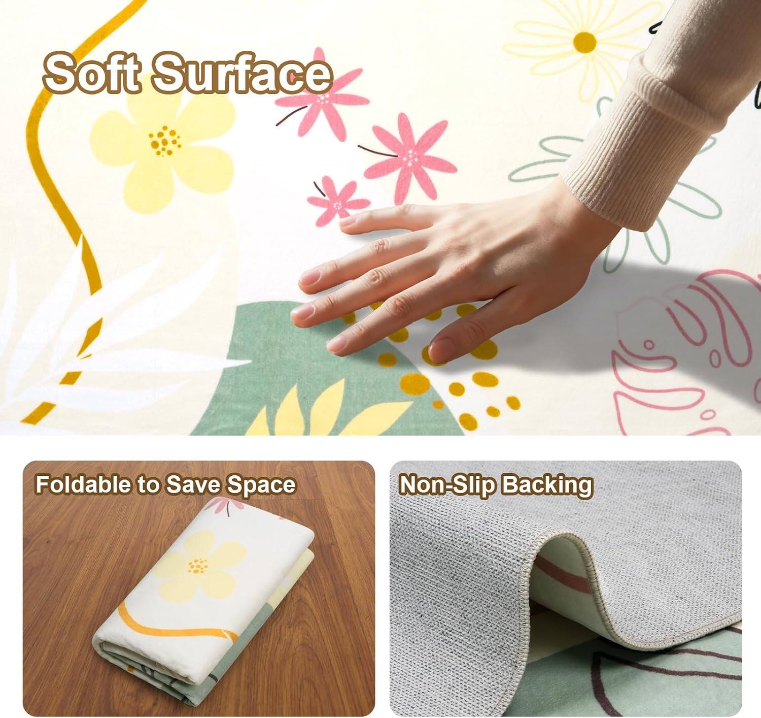 Soft Surface  
Foldable to Save Space  
Non-Slip Backing