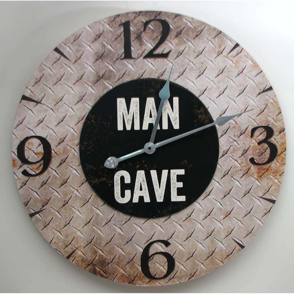 BreeBe - "MAN CAVE" Wall Clock - Multi