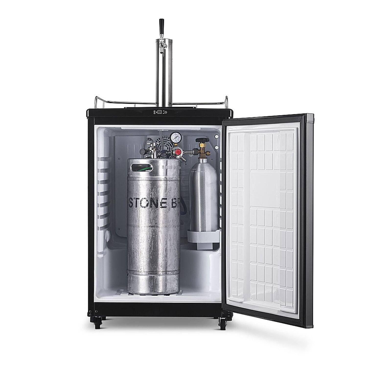 Left. NewAir - Single Tap Kegerator w/ Draft Beer Kit Included - Black.