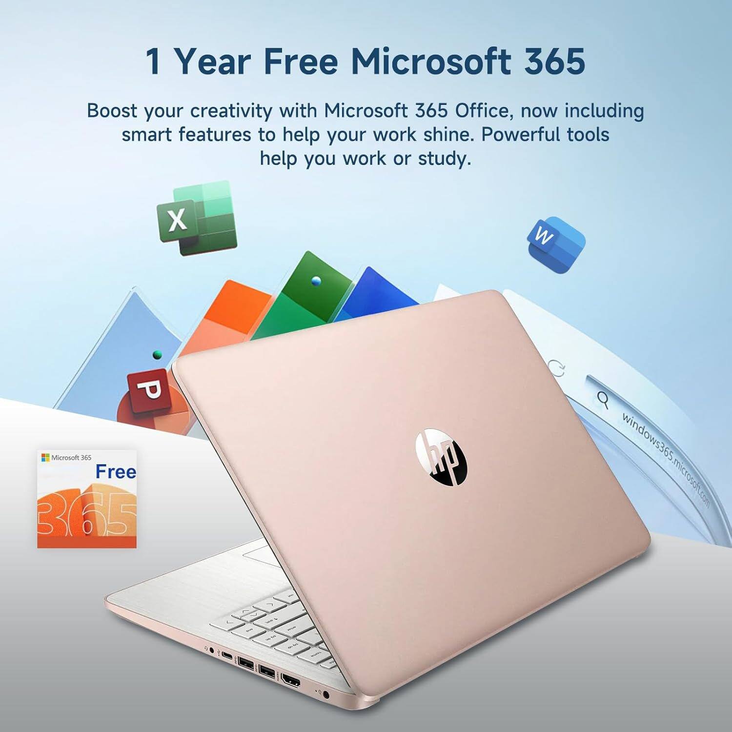 1 Year Free Microsoft 365  
Boost your creativity with Microsoft 365 Office, now including smart features to help your work shine. Powerful tools help you work or study.  

Microsoft 365  
Free  

windows365.microsoft.com