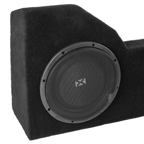 Back. NVX - BOOST Box Custom Fit 10" 700W RMS Loaded Sealed Subwoofer Enclosure for 2014-2018 Chevrolet Silverado and GMC Sierra - Black.