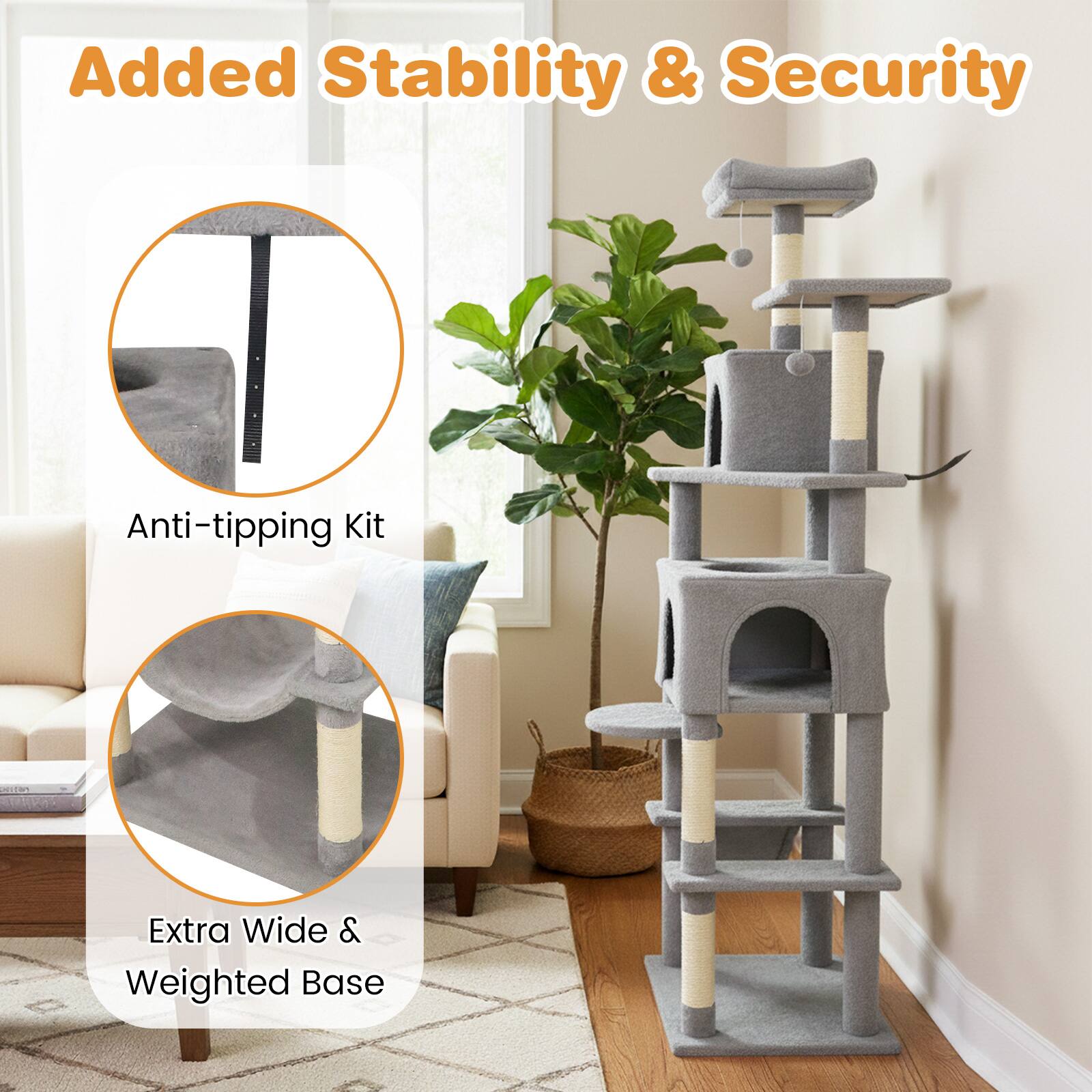 Added Stability & Security

Anti-tipping Kit

Extra Wide & Weighted Base