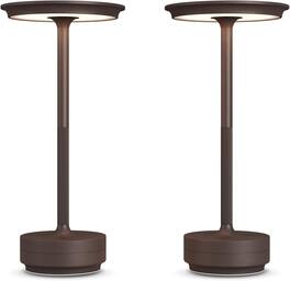 FINEAK - 2-Pack Cordless Rechargeable LED Table Lamps for Indoor/Outdoor - Rust