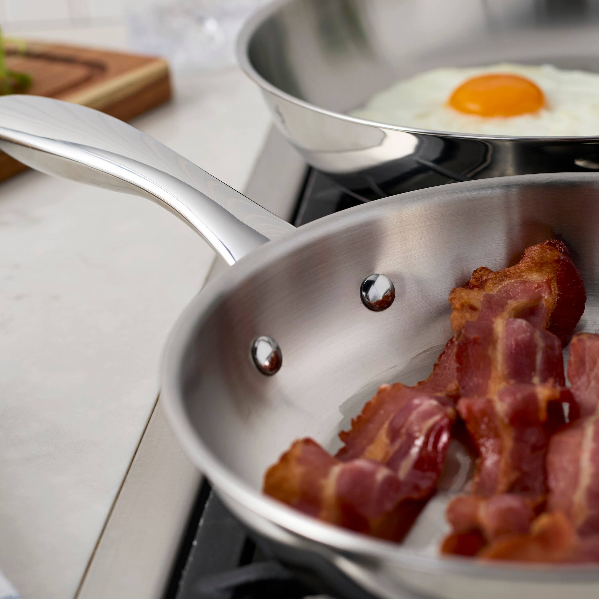 Alt View 5. Henckels - Henckels Aragon 2-pc Stainless Steel Fry Pan Set - Stainless Steel.