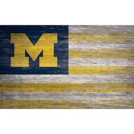 Fan Creations - Michigan Wolverines 11'' x 19'' Distressed Flag Sign - Multicolor