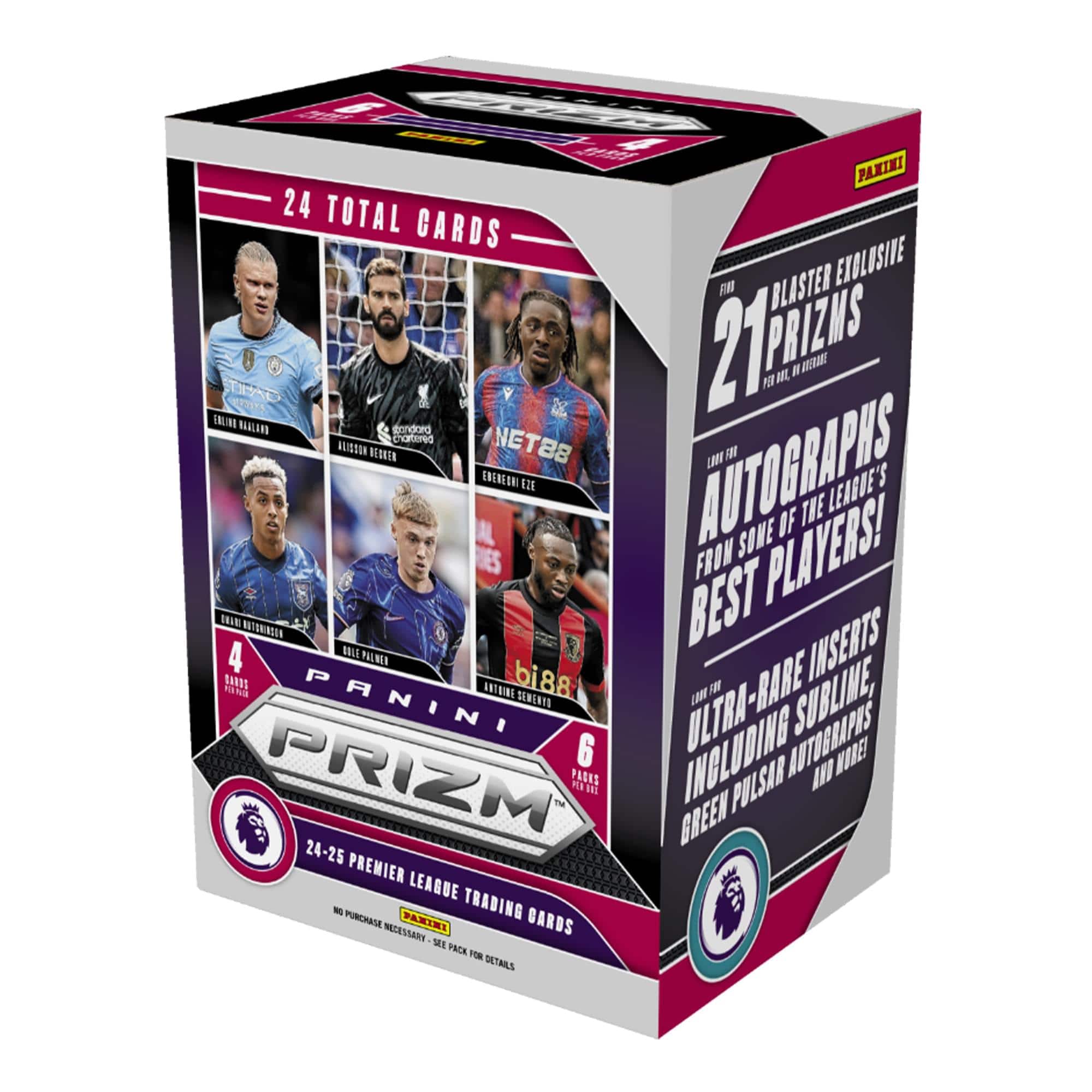 Premier League Soccer 2024-2025 Panini Prizm Blaster Box | 6 Packs - Multi-Colored