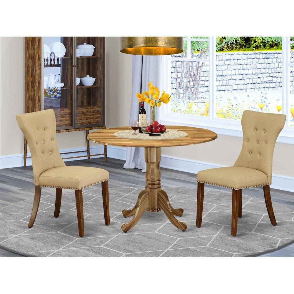 Alt View 9. East West Furniture - Dining Room Set Natural - Brown.