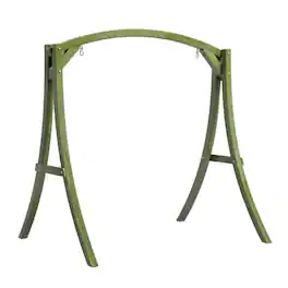 Winado - Wooden Porch Swing Frame Only w/ Curved Arch Top A-Frame for 4/5FT Porch Swing for Indoor Outdoor Garden Patio Backyard - Olive Green