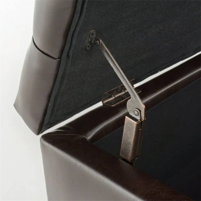 Alt View 5. HTUTWOO - Ottoman Bench with Storage - PU Surface, Rubber Wood Legs, 300 lbs Capacity, MDF/Pine/Plywood Construction - Dark Brown.