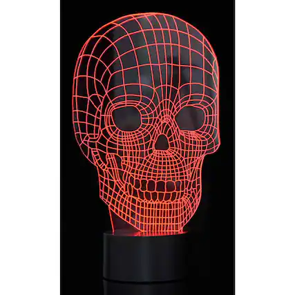 Front. JuzToys - 3D Night Light for Kids, 3D Skull Laser Cut Precision LED Lights, LED Lamp for Bedrooms and Offices - Black.