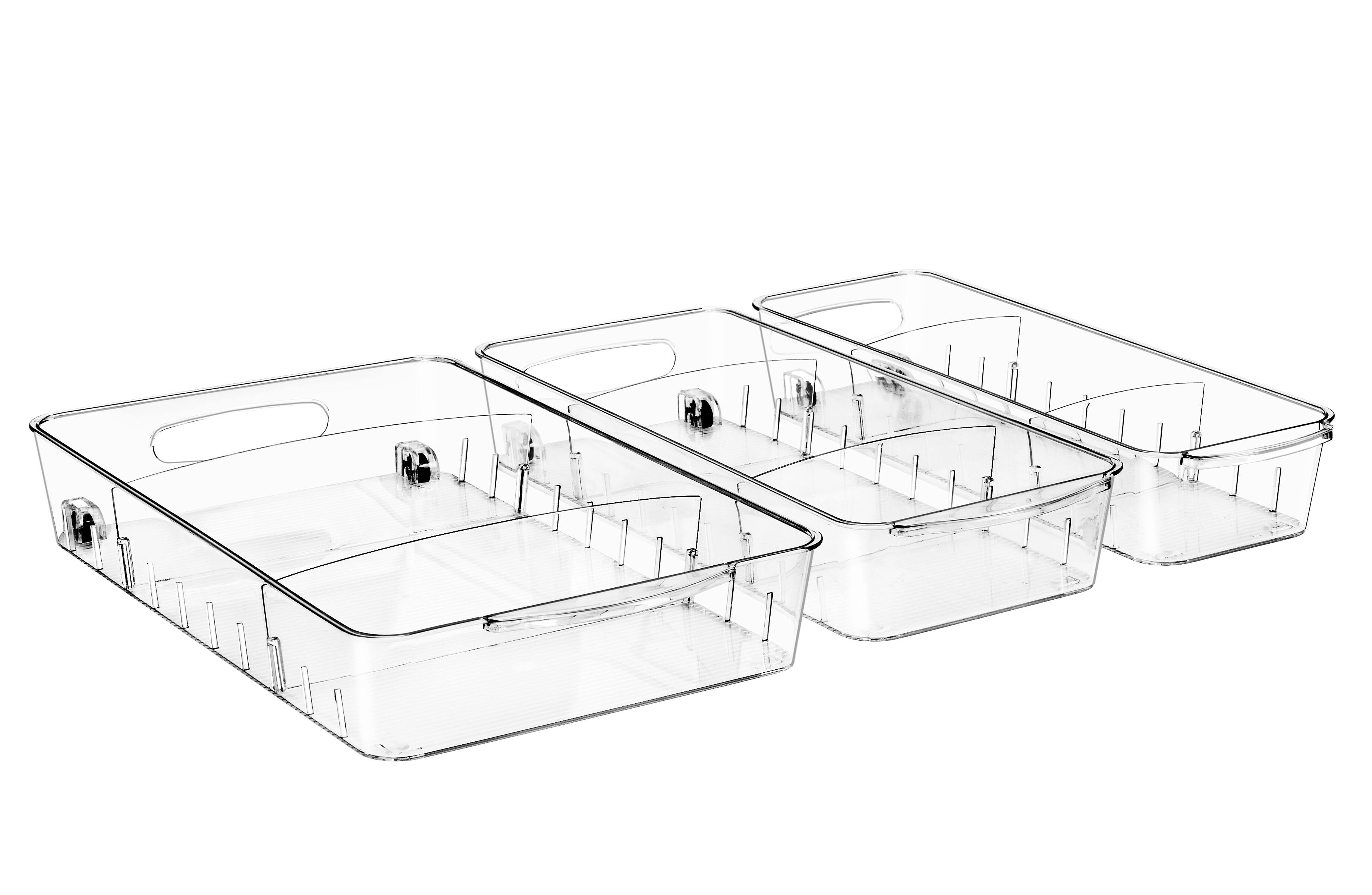 Left. Sorbus - Sorbus Fridge Organizer on Wheels - Rolling Fridge Organizers and Storage Clear Design with Dividers & Handles - Clear.