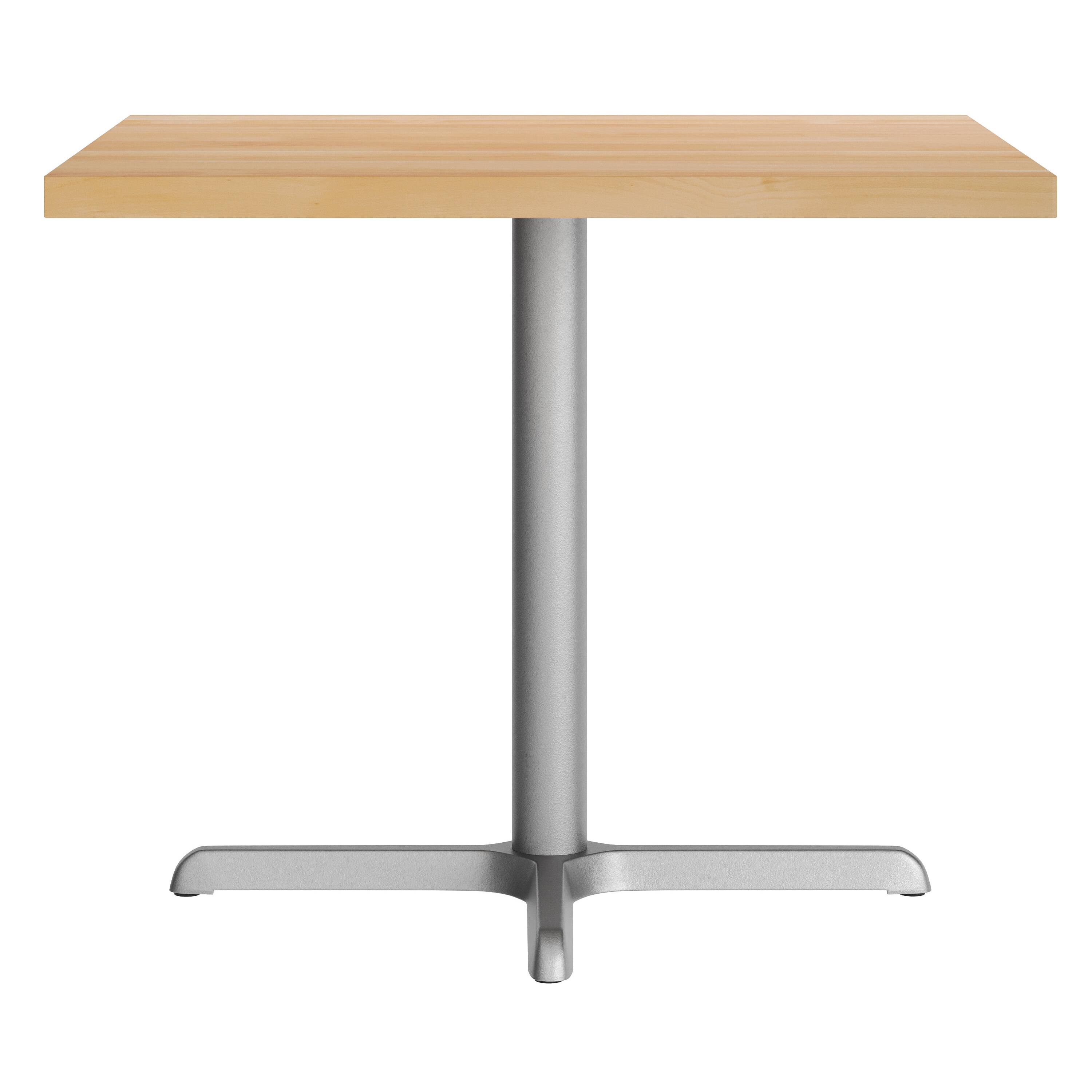 Left. Flash Furniture - Bennett 36" Square Solid Wood Commercial Indoor Tabletop in Natural with 30" x 30" Dining Height Rust-Resistant Silver C - Natural.