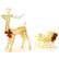 Front. Costway - Lighted Christmas Reindeer & Sleigh, Outdoor & Indoor Decoration W/ 100 Lights - Gold.