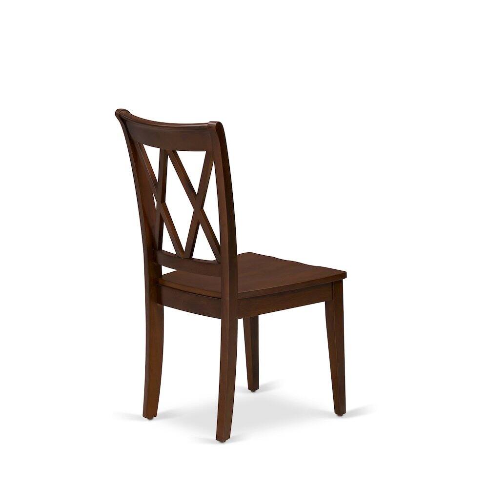 Angle. East West Furniture - CLC-ESP-W Clarksville Double X-back chairs in Espresso finish - Espresso.