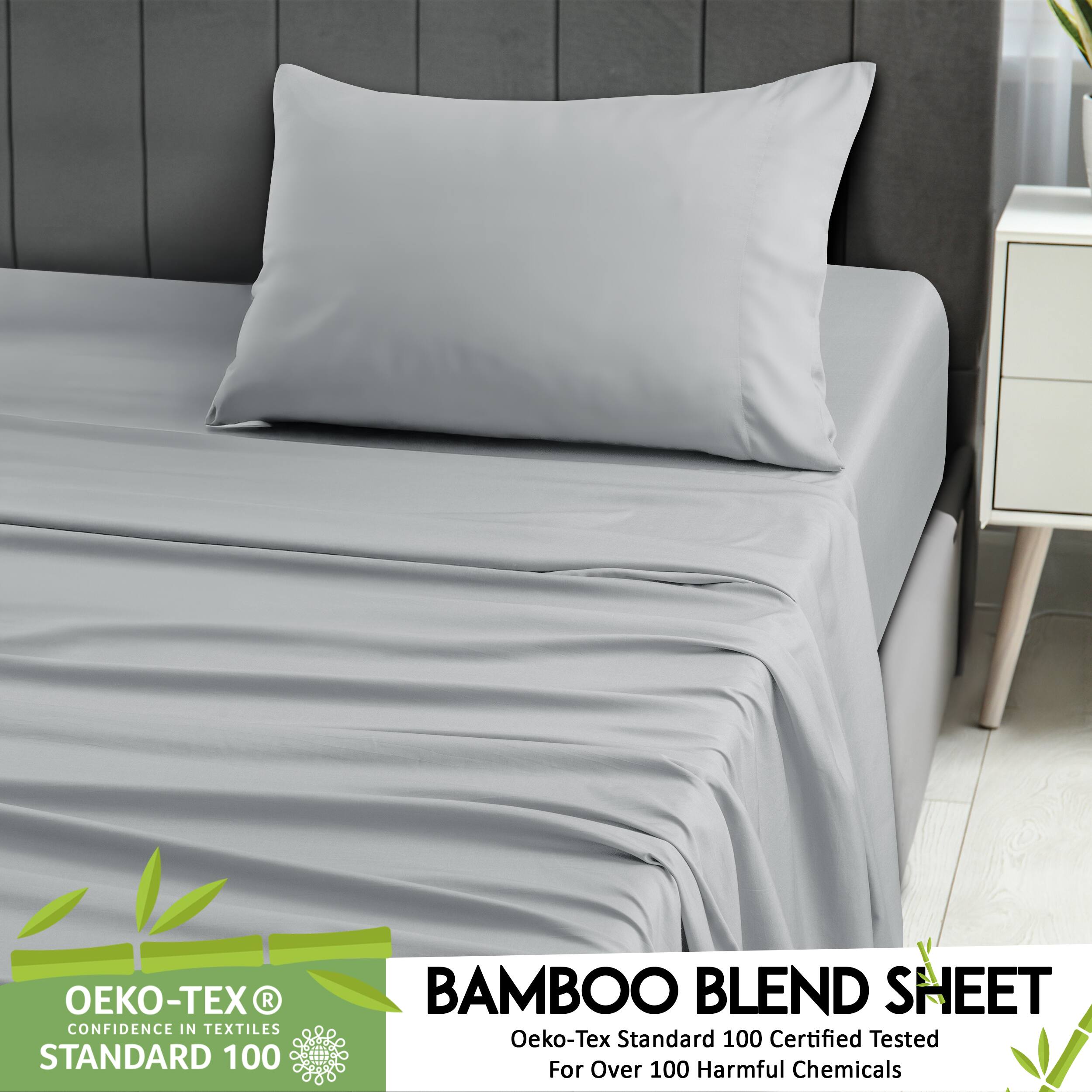 -TEX R CONFIDENCE IN TEXTILES STANDARD 100 BAMBOO BLEND SHEET Oeko-Tex Standard 100 Certified Tested For Over 100 Harmful Chemicals