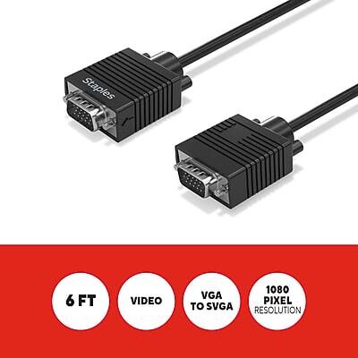 Staples 6 FT VIDEO VGA PIXEL TO SVGA RESOLUTION  
1080 PIXEL RESOLUTION