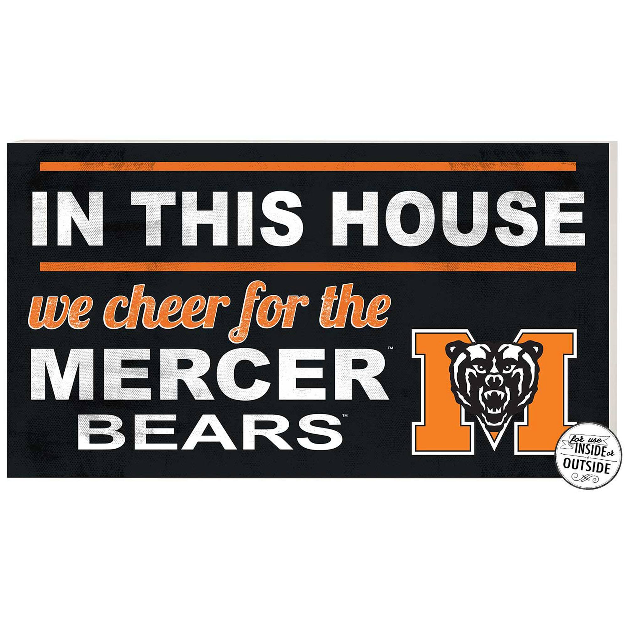 Mercer Bears 11" x 20" Indoor/Outdoor In This House Sign