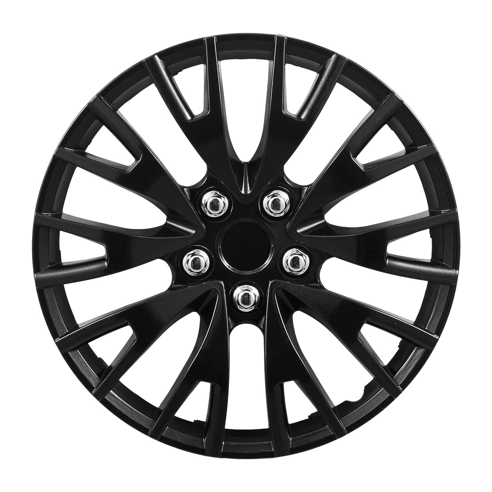 Alt View 5. VEVOR - Hubcaps Wheel Covers, 16 Inch Set of 4 Wheel Rim Cover Hubcaps OEM Replacement, R16 Size Snap On Car Hub Caps - Black.