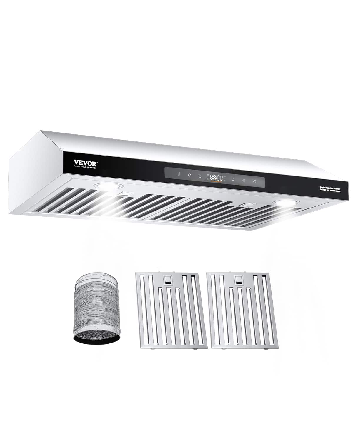 VEVOR - 20 inches - Convertible - Under cabinet Range Hood - Silver