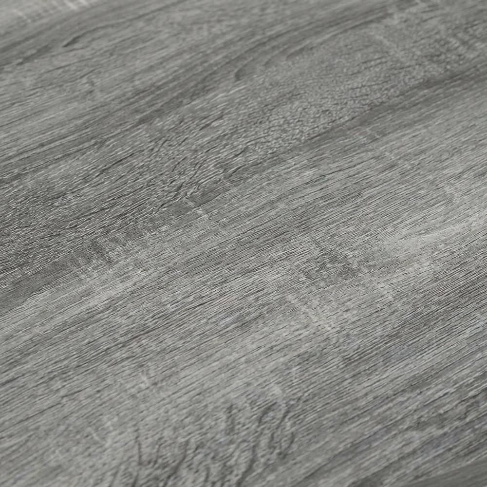 Alt View 1. FurniFact - Grey oval end table with stylish French oak finish and modern design - French Oak Grey/Black.