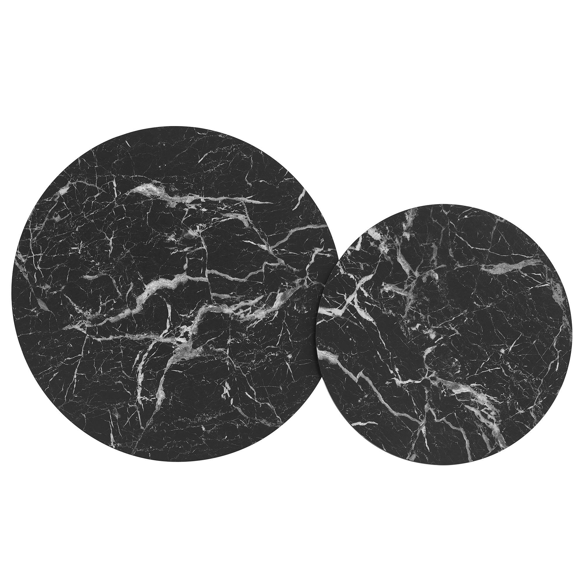 Alt View 8. Modway - Fortitude Round Faux Marble Top Nesting Coffee Table Set by Modway - Walnut Black.