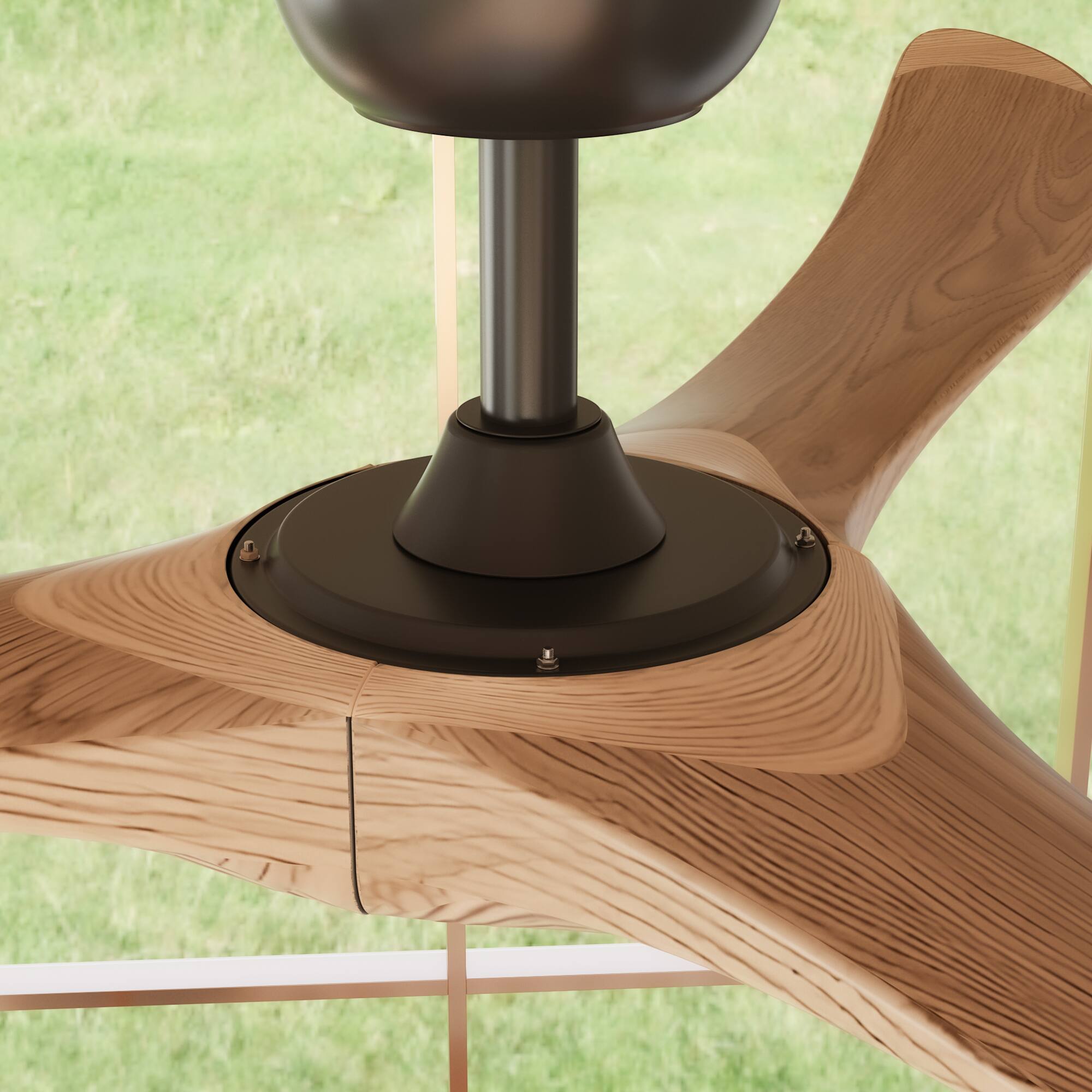 Alt View 1. Famapy - Famapy Solid Wood Ceiling Fan: Reversible, Quiet & All - Season Comfort - Wooden.
