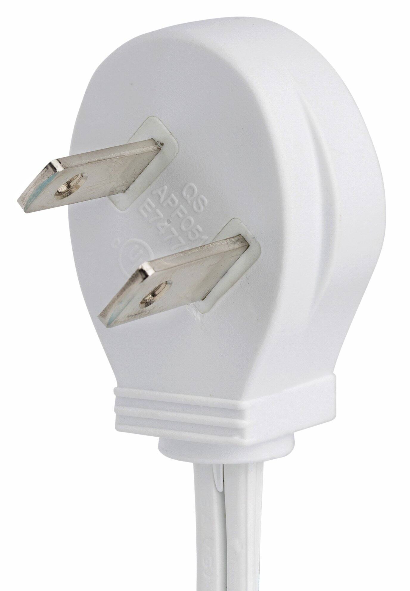 Alt View 4. Maximm - 15 ft Flat Plug Extension Cord/Wire, Multi Outlet - Angled Plug Extension Cord with Safety Water Proof Cover - White.