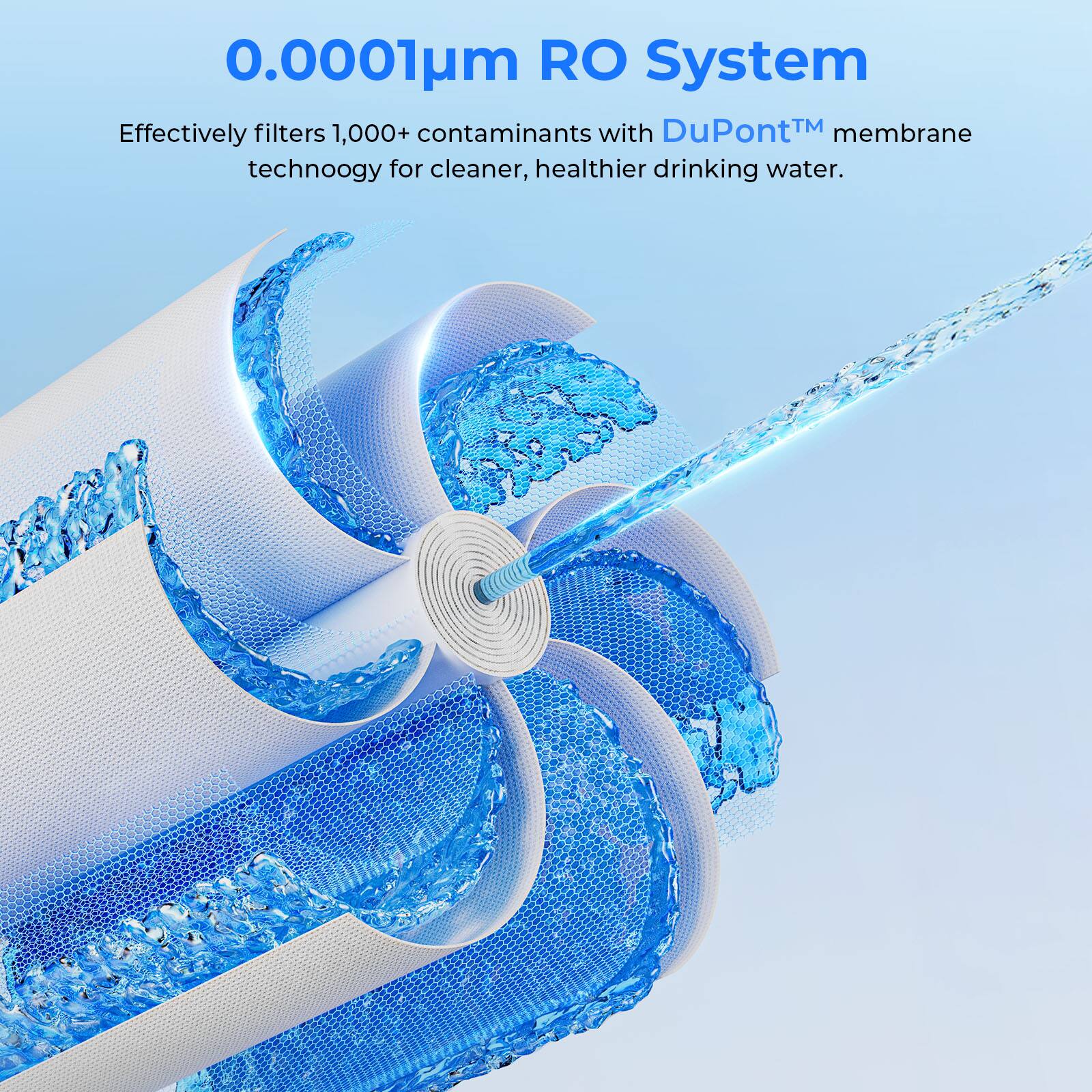 0.0001µm RO System

Effectively filters 1,000+ contaminants with DuPont™ membrane technology for cleaner, healthier drinking water.
