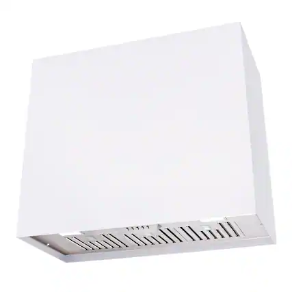 Front. Akicon - Akicon 36 inch Ducted 600-CFM White Wall-Mounted Range Hood with Charcoal Filter - White.