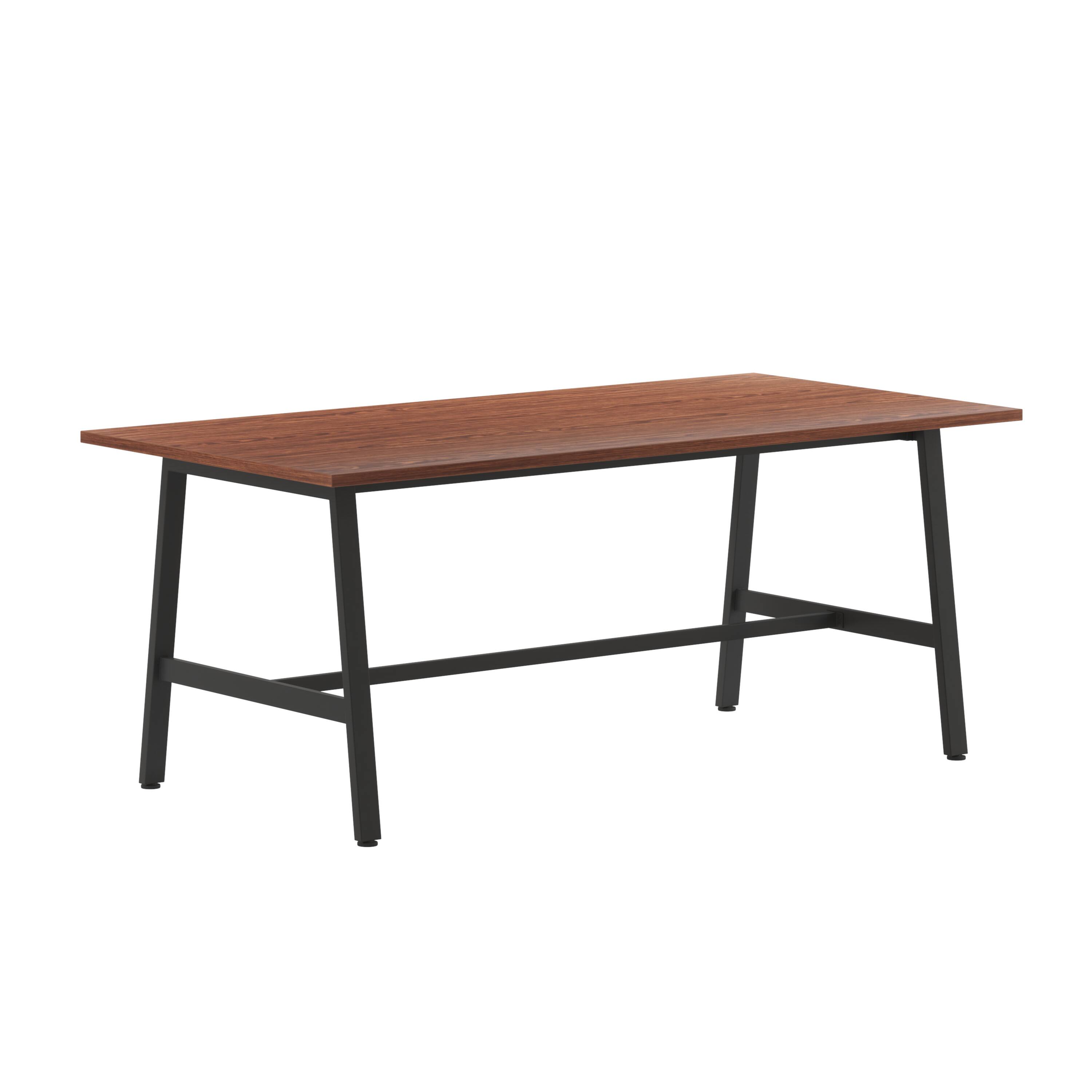 Front. Flash Furniture - Redmond Commercial 72x36 Conference Table with 1" Thick Double Sided Laminate Table Top with PVC Edging and Heavy Duty A - Brown.
