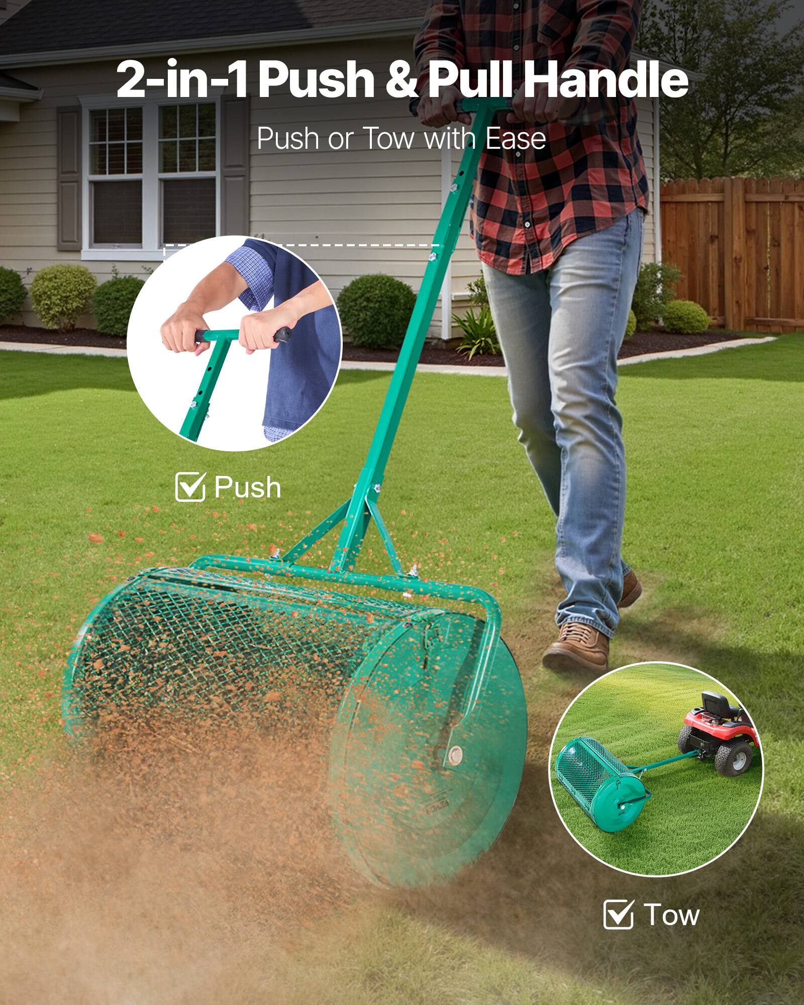 2-in-1 Push & Pull Handle  
Push or Tow with Ease  

✓ Push  
✓ Tow