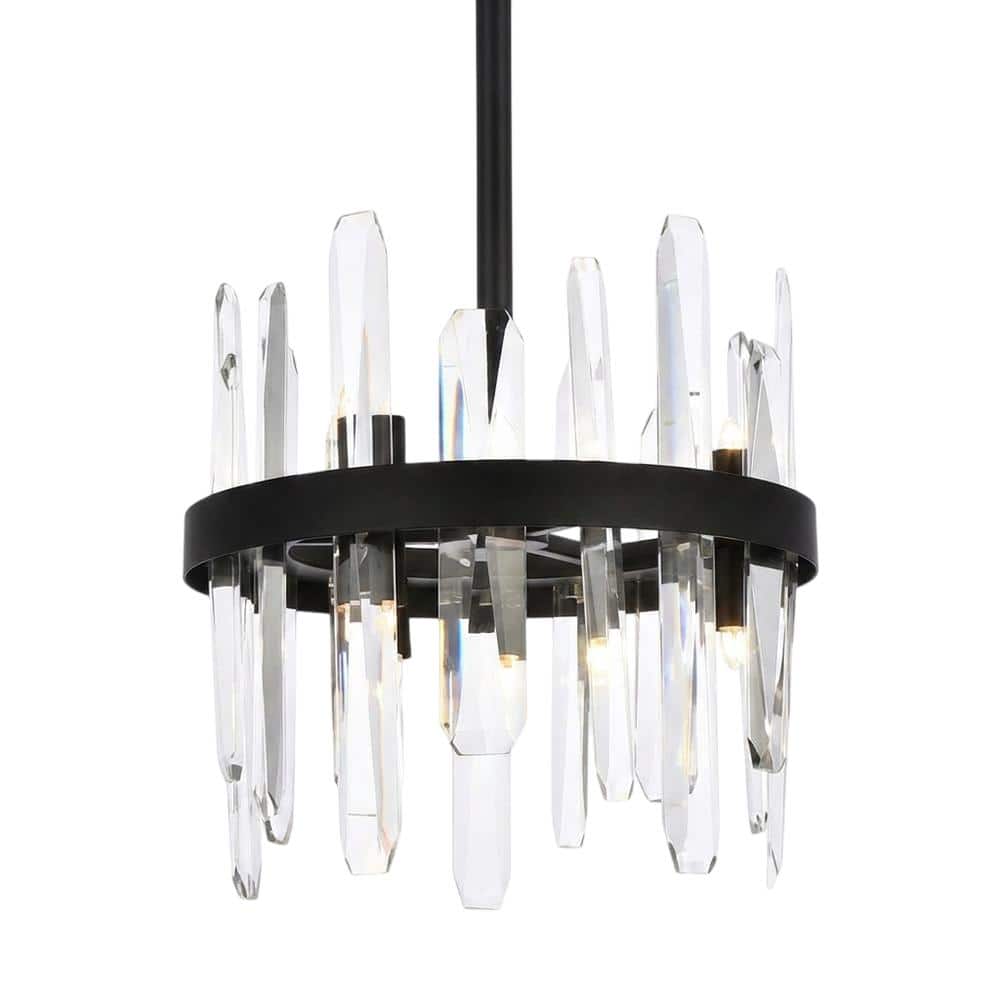 Elegant Lighting - Serena 12 inch crystal round pendant in - Black price history on PriceWatchPro