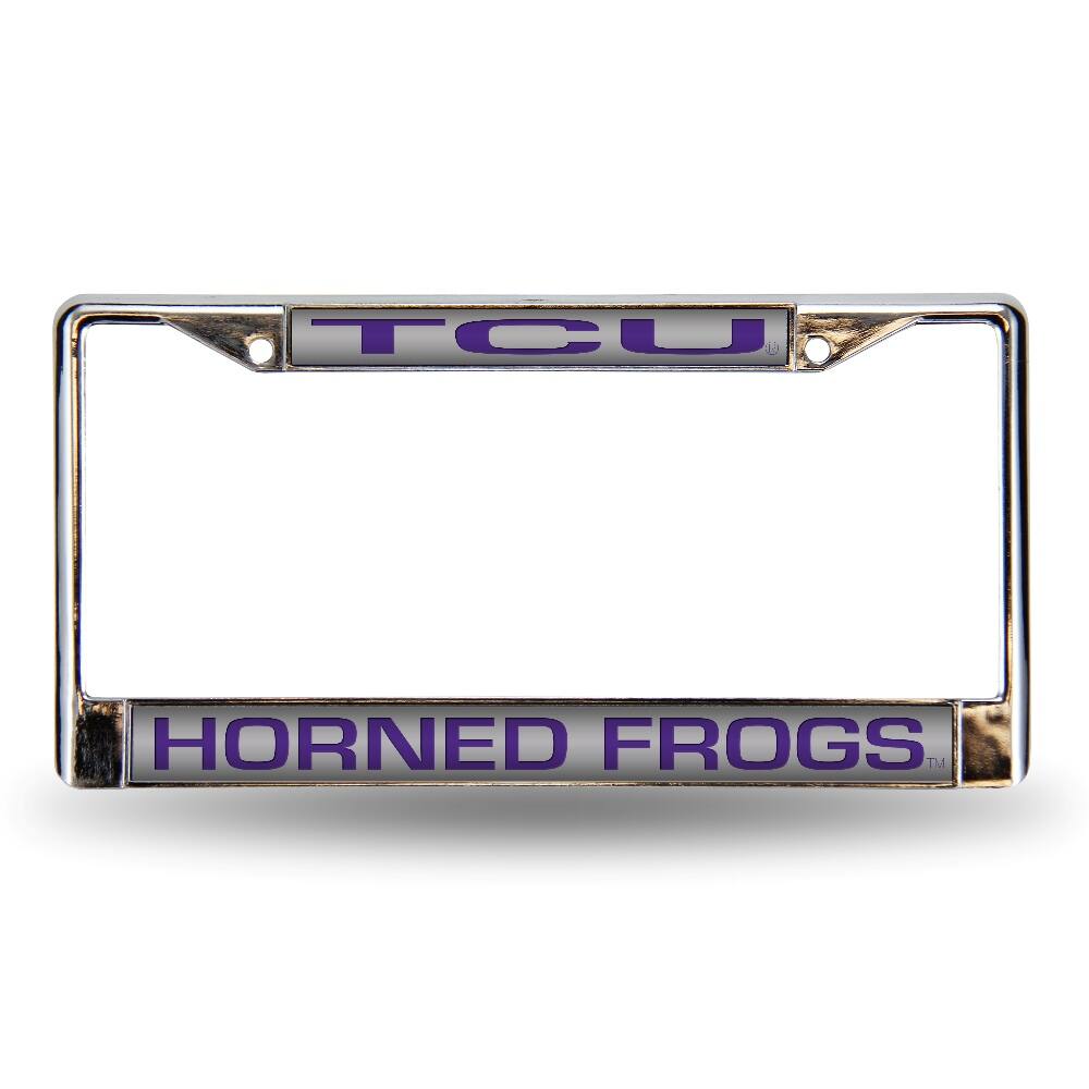 Texas Christian University - TCU Horned Frogs Chrome Laser License Plate Frame